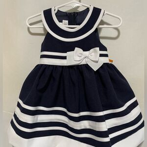 Bonnie Jean Exclusive dress w/ bloomers. 12 months. NWT. Navy/White